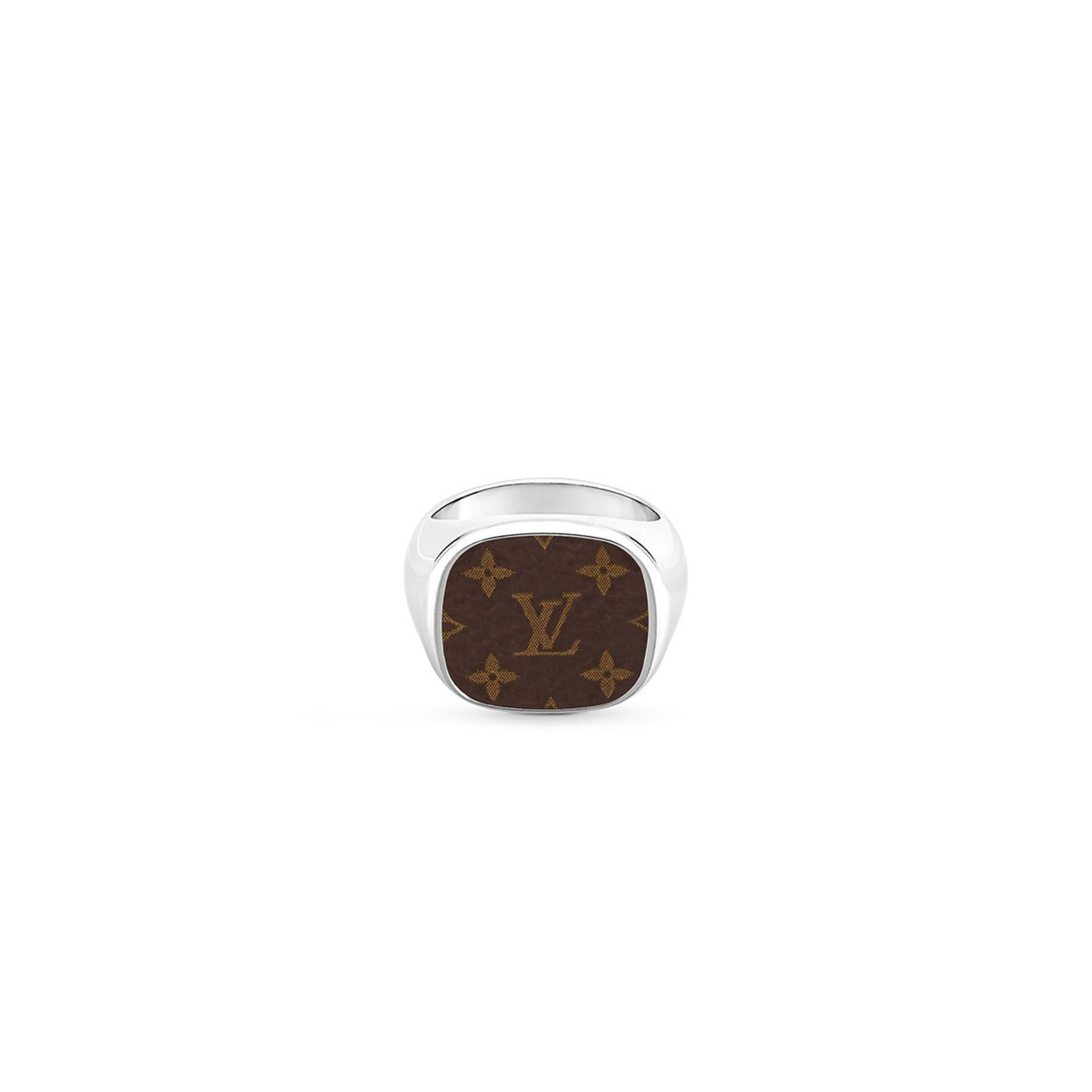 l**is V*t*n monogram lock signet ring m00515